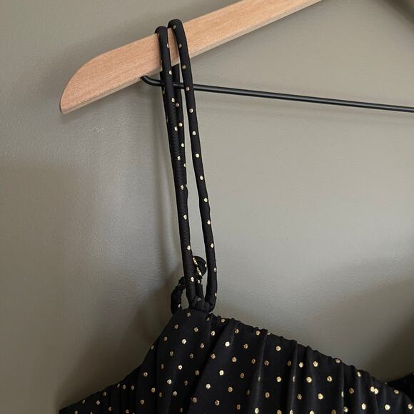 Magicsuit Rialto Pinpoint One Piece Polka Dot Swimsuit Black Gold Size 16DD Chic - Picture 7 of 16